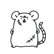 受傷縫線的老鼠插圖